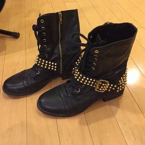 Studded Steve Madden combat boots