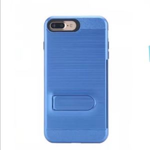 New iPhone 7 plus blue full coverage case w. Stand