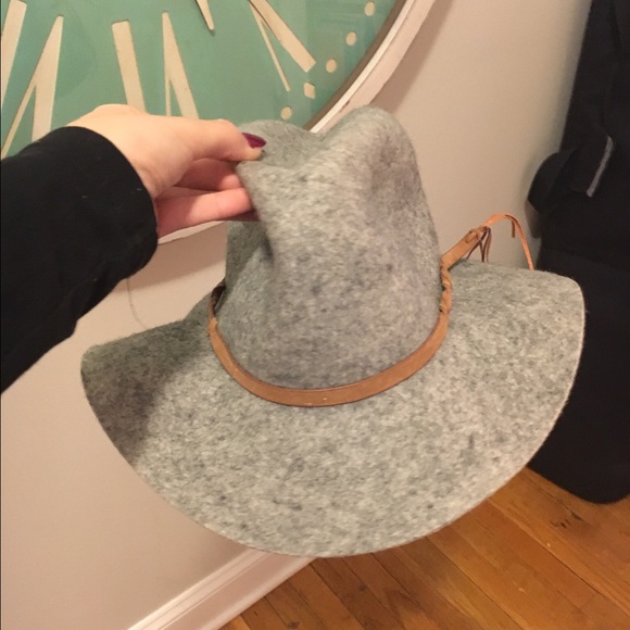 Gray fedora hat