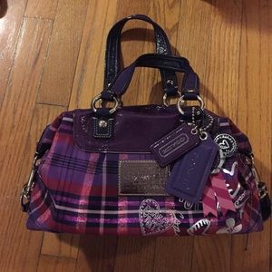 Coach poppy plaid purple purse