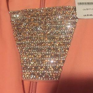 Bebe Peach Sparkly Dress