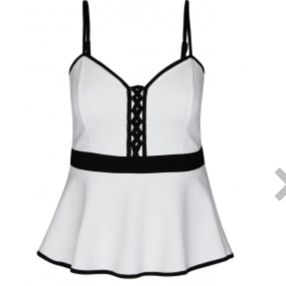 LAST ONE 🙀 18 plus size peplum black white - Picture 3 of 5