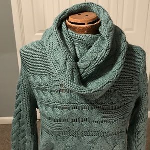 Gently worn sage green cowl neck sweater