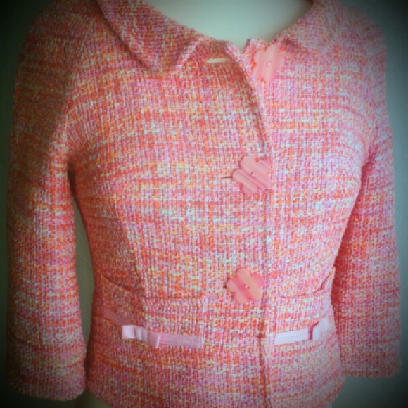 SOLD-Cynthia Steffe Pink Sweater Jacket Size M - Picture 2 of 4