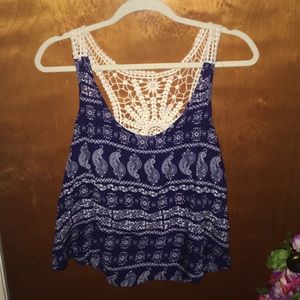 BLUE PRINTED CROP TOP 💙