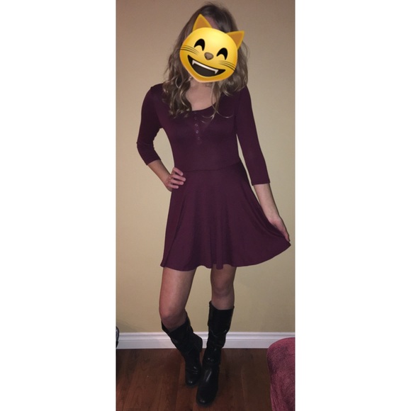 Forever 21 Casual Burgundy Dress