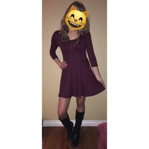 Forever 21 Casual Burgundy Dress