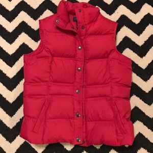 Lands End XS Petite Red Down Vest