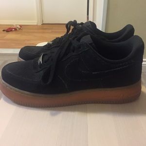 Nike all black suede Air Force 1