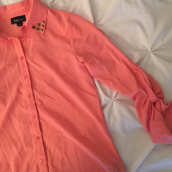 Coral button down