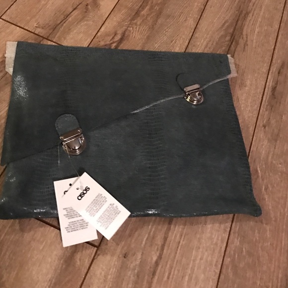 Slate Grey oversized clutch from ASOS   Brand new