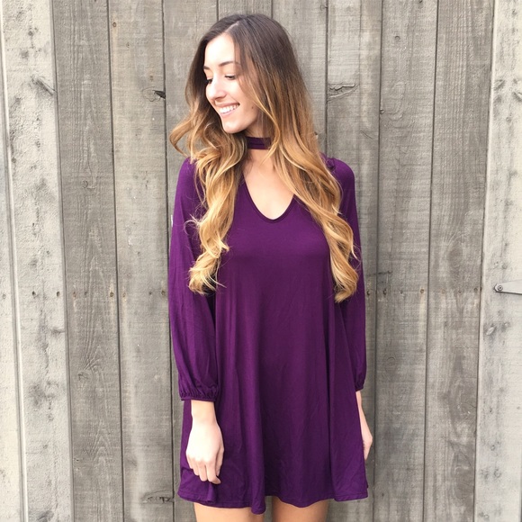 purple choker dress - Picture 2 of 4