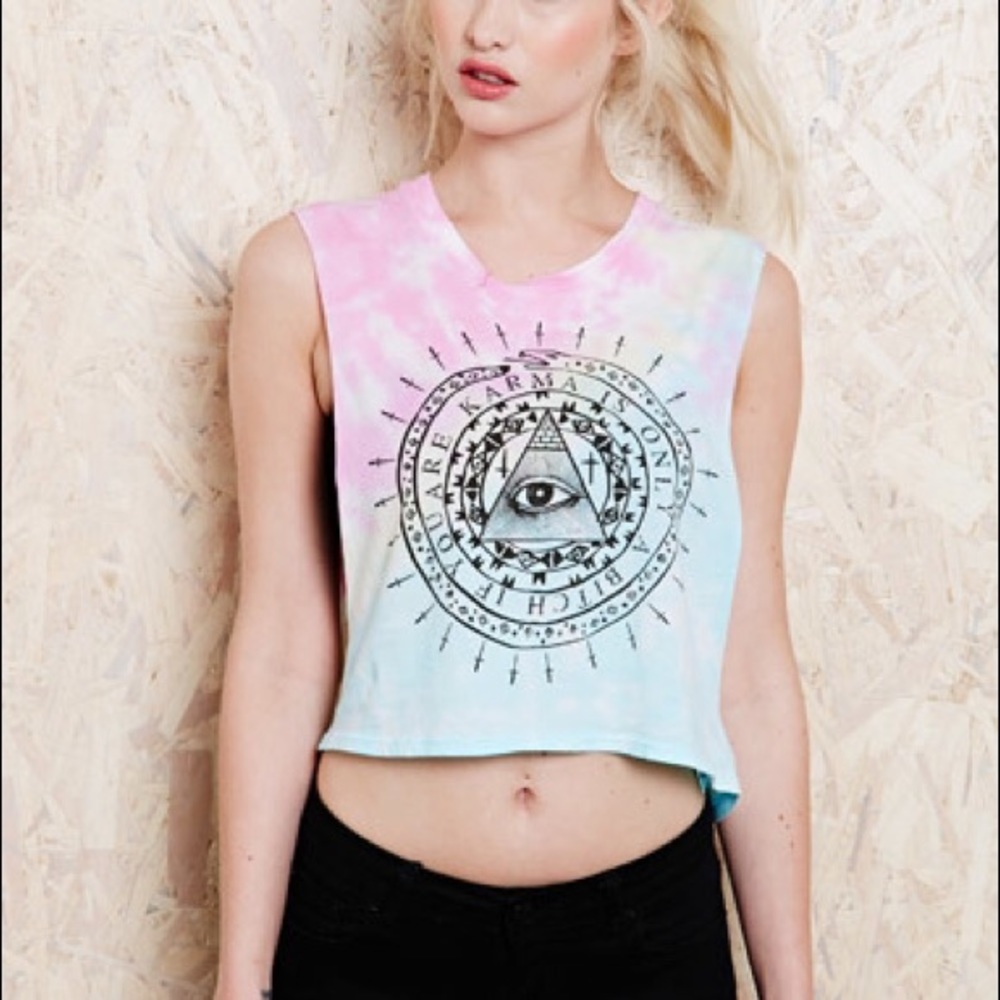 Urban Outfitters cropped tie dye muscle tee