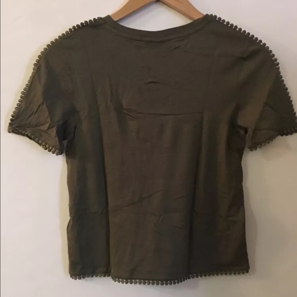 BNWT Topshop Army Green Crochet Top US 2 - Picture 4 of 4