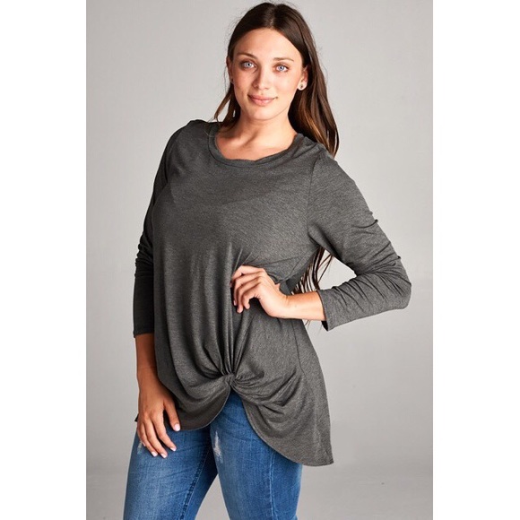 SOLD OUT! Plus Size Twist Detail Tunic - Picture 3 of 3