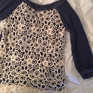 Light knitted sweater with lace