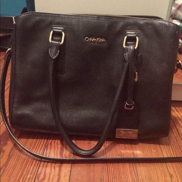 Calvin Klein Black embossed purse
