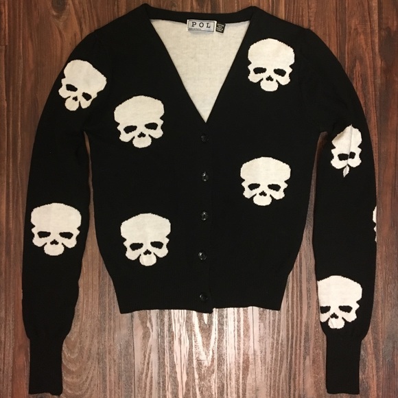 Skull cardigan sweater