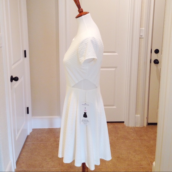 NWT B Darlin white side cutout party dress - Picture 4 of 6