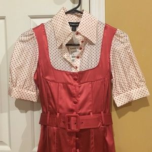 🆕 BEBE Polka dot shirt/corset with belt