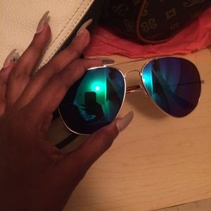 Blue/Green Mirrored Aviators