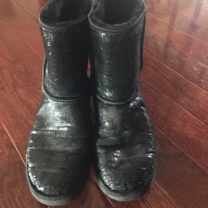 Black sparkle sequin Uggs