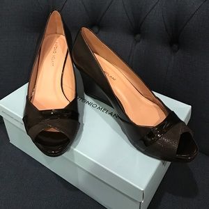 Antonio Melani Black Camila Wedges Size 9
