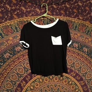 black top with white front pocket