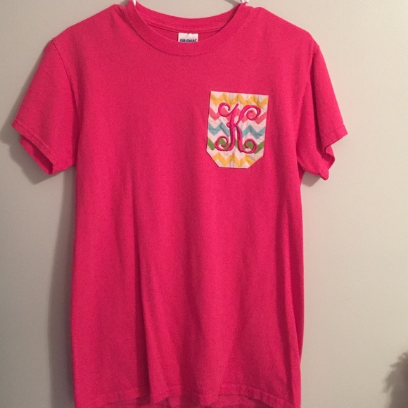 Pink monogrammed tshirt