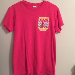 Pink monogrammed tshirt