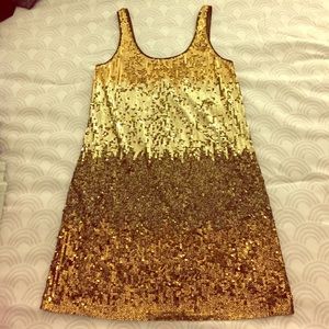 Gold Sequin Bebe NYE Dress