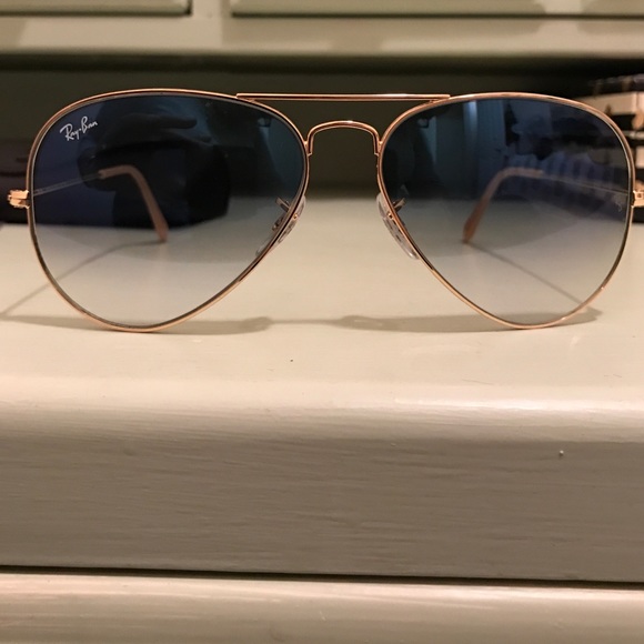 Ray Ban Aviator Gradient Blue Sunglasses - Picture 2 of 4