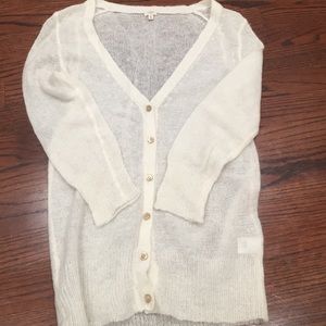 J. Crew Cream Mohair 3/4 Sleeve Cardigan