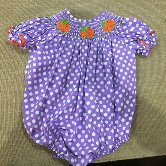Southern Sunshine Kids Other - Purple Polka Dot Pumpkin Bubble