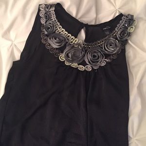 Black with detailed neckline tank
