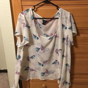 Cream chiffon tshirt