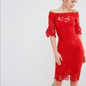 Paper Doll London Off Shoulder Crochet Dress