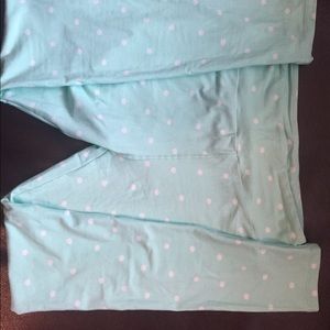 Lularoe OS mint polka dot leggings