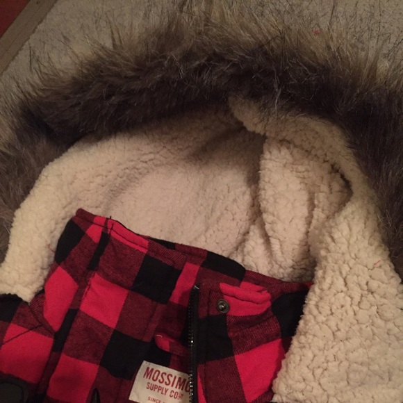Plaid shearling-lined vest