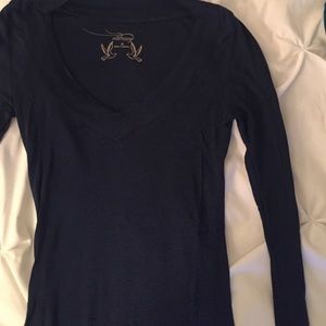 Navy v neck long sleeve