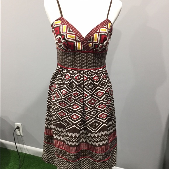 Brown a.n.a. Print Midi Dress