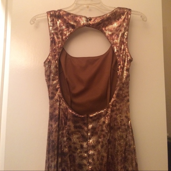 Keyhole Back Sequin Cache Dress - Picture 2 of 3
