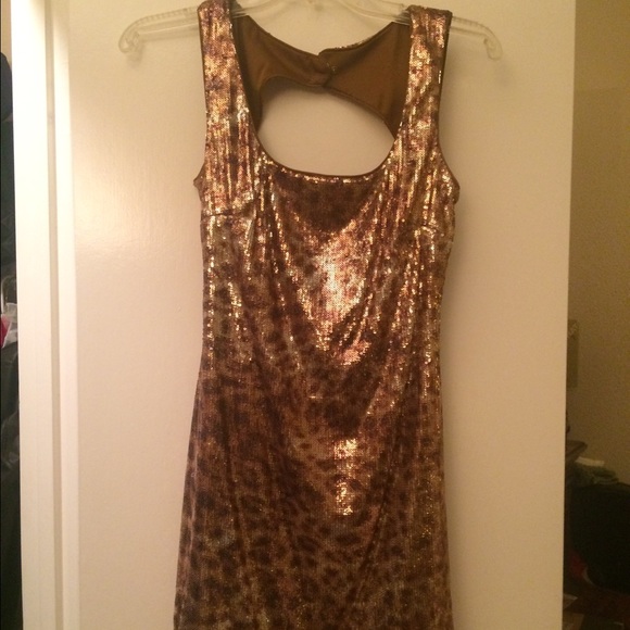 Keyhole Back Sequin Cache Dress - Picture 3 of 3