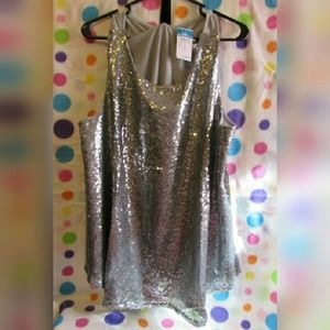 3XL Silver Sequin Tank