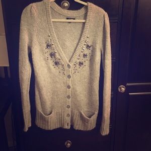 Silver/grey cardigan with jewel detail