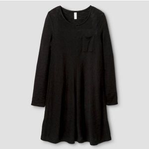 Long Sleeve Black T-shirt Dress