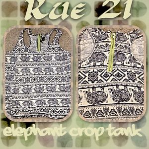 Rue 21 Elephant crop tank top.