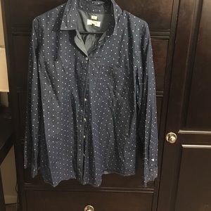 Loft Chambray shirt with hearts