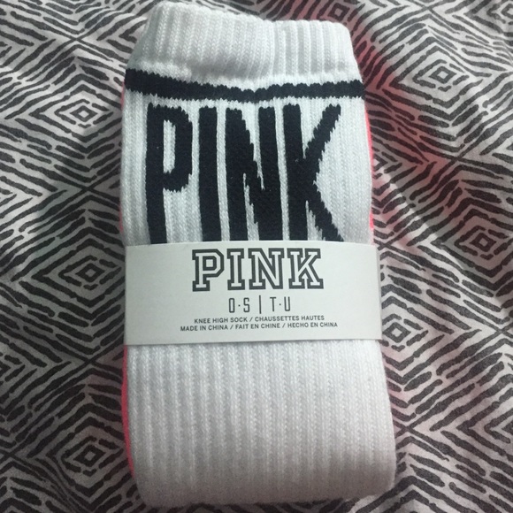 Victoria's Secret Pink Knee socks two pairs sz OS