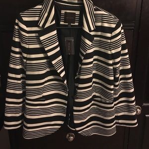 Black and white striped blazer